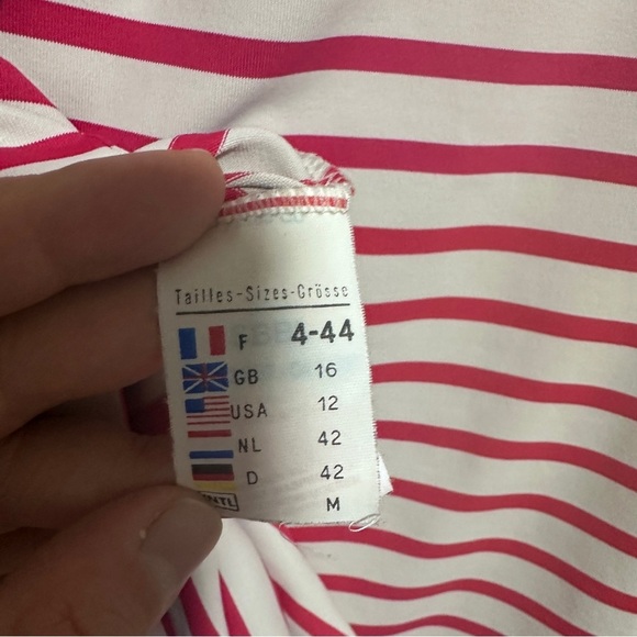 Saint James Pink and White Striped Mini Dress - Picture 9 of 11